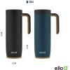 imageEllo Magnet 18oz Vacuum Insulated Stainless Steel Travel Mug with Side Handle and LeakProof Slider Lid and Builtin Coaster Keeps Hot for 5 Hours Perfect for Coffee or Tea BPAFree Holiday GiftMatte Black