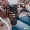 imageEllo Magnet 18oz Vacuum Insulated Stainless Steel Travel Mug with Side Handle and LeakProof Slider Lid and Builtin Coaster Keeps Hot for 5 Hours Perfect for Coffee or Tea BPAFree Holiday GiftMatte Black
