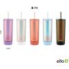 imageEllo Monterey Double Walled Insulated Plastic Tumbler with Straw and Builtin Coaster BPA Free 24ozBlue
