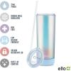 imageEllo Monterey Double Walled Insulated Plastic Tumbler with Straw and Builtin Coaster BPA Free 24ozBlue