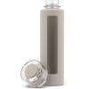imageEllo Syndicate 20oz Reusable Glass Water Bottle with OneTouch Leak Proof Flip Lid and Protective NonSlip Silicone Sleeve and Carry Loop for Coffee Tea and Water BPAfree Dishwasher SafeSand