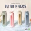 imageEllo Syndicate 20oz Reusable Glass Water Bottle with OneTouch Leak Proof Flip Lid and Protective NonSlip Silicone Sleeve and Carry Loop for Coffee Tea and Water BPAfree Dishwasher SafeCashmere Pink