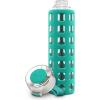 imageEllo Syndicate 20oz Reusable Glass Water Bottle with OneTouch Leak Proof Flip Lid and Protective NonSlip Silicone Sleeve and Carry Loop for Coffee Tea and Water BPAfree Dishwasher SafeMint