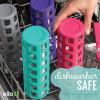 imageEllo Syndicate 20oz Reusable Glass Water Bottle with OneTouch Leak Proof Flip Lid and Protective NonSlip Silicone Sleeve and Carry Loop for Coffee Tea and Water BPAfree Dishwasher SafeMint