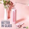 imageEllo Syndicate 20oz Reusable Glass Water Bottle with OneTouch Leak Proof Flip Lid and Protective NonSlip Silicone Sleeve and Carry Loop for Coffee Tea and Water BPAfree Dishwasher SafeSand