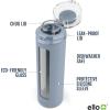imageEllo Syndicate 20oz Reusable Glass Water Bottle with OneTouch Leak Proof Flip Lid and Protective NonSlip Silicone Sleeve and Carry Loop for Coffee Tea and Water BPAfree Dishwasher SafeTech Blue