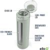 imageEllo Syndicate 20oz Reusable Glass Water Bottle with OneTouch Leak Proof Flip Lid and Protective NonSlip Silicone Sleeve and Carry Loop for Coffee Tea and Water BPAfree Dishwasher SafeSage