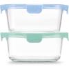 imageEllo Color Lock 34 Cup 10PC 5 Pack Glass Meal Prep Sets LeakProof Glass Food Storage Containers with Airtight BPAFree Plastic Lids Dishwasher Microwave and Freezer Safe Purple RainPurple Rain