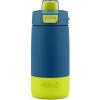 imageEllo Kids Colby 12oz Stainless Steel Insulated Water Bottle with Straw and BuiltIn Silicone Coaster Carrying Handle and LeakProof Locking Lid for School Backpack Lunchbox and Outdoor SportsTealGreen