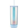 imageEllo Monterey Double Walled Insulated Plastic Tumbler with Straw and Builtin Coaster BPA Free 24ozBlue