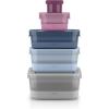 imageEllo Plastic 37 Cup Meal Prep Set 10 Pc 5 Pack Set  BPA Free Plastic Food Storage Container with Silicone Boot and Airtight Plastic Lids Dishwasher Microwave and Freezer Safe MelonElderberry Mixed Set