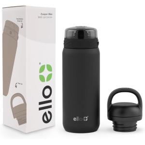 imageEllo Cooper 32oz Stainless Steel Water Bottle with 2 Lids Chug and Straw  Leak Proof  Double Walled and Vacuum Insulated  Built in Carry Loop  Dishwasher Safe  Bubblegum PinkBlack