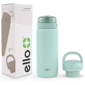 imageEllo Cooper 32oz Stainless Steel Water Bottle with 2 Lids Chug and Straw  Leak Proof  Double Walled and Vacuum Insulated  Built in Carry Loop  Dishwasher Safe  Bubblegum PinkYucca
