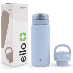 imageEllo Cooper 32oz Stainless Steel Water Bottle with 2 Lids Chug and Straw  Leak Proof  Double Walled and Vacuum Insulated  Built in Carry Loop  Dishwasher Safe  Bubblegum PinkHalogen Blue