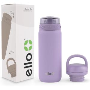 imageEllo Cooper 32oz Stainless Steel Water Bottle with 2 Lids Chug and Straw  Leak Proof  Double Walled and Vacuum Insulated  Built in Carry Loop  Dishwasher Safe  Bubblegum PinkLilac