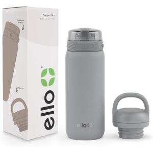 imageEllo Cooper 32oz Stainless Steel Water Bottle with 2 Lids Chug and Straw  Leak Proof  Double Walled and Vacuum Insulated  Built in Carry Loop  Dishwasher Safe  Bubblegum PinkGray