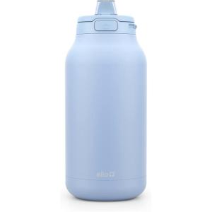 imageEllo Hydra 64oz Half Gallon Vacuum Insulated Stainless Steel Jug with Locking LeakProof Lid and Soft Silicone Straw Metal Reusable Water Bottle Keeps Cold All DayHalogen Blue