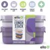 imageEllo 2Pack Lunch Stack Plastic Food Storage Container Bento Box with Airtight LeakProof Locking Plastic Lids and Silicone Base BPAFree Freezer Microwave and Dishwasher SafeWisteria