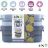 imageEllo 2Pack Lunch Stack Plastic Food Storage Container Bento Box with Airtight LeakProof Locking Plastic Lids and Silicone Base BPAFree Freezer Microwave and Dishwasher SafeBlueberry