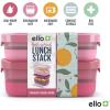 imageEllo 2Pack Lunch Stack Plastic Food Storage Container Bento Box with Airtight LeakProof Locking Plastic Lids and Silicone Base BPAFree Freezer Microwave and Dishwasher SafeGuava