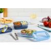 imageEllo 2Pack Lunch Stack Plastic Food Storage Container Bento Box with Airtight LeakProof Locking Plastic Lids and Silicone Base BPAFree Freezer Microwave and Dishwasher SafeBlueberry
