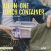 imageEllo 2Pack Lunch Stack Plastic Food Storage Container Bento Box with Airtight LeakProof Locking Plastic Lids and Silicone Base BPAFree Freezer Microwave and Dishwasher SafeBlueberry
