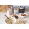 imageEllo Airtight Food Storage Plastic Canisters with NonSlip Base Locking Lids and Labels for Kitchen and Pantry Organization Perfect for Sugar Cereal Pasta  Set of 5 Mixed Set  Garden Goals3PC 66 Cup