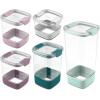 imageEllo Airtight Food Storage Plastic Canisters with NonSlip Base Locking Lids and Labels for Kitchen and Pantry Organization Perfect for Sugar Cereal Pasta  Set of 5 Mixed Set  Garden Goals5PC MixedSet