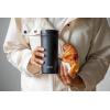 imageEllo Arabica 14oz Vacuum Insulated Stainless Steel Powder Coat Coffee Travel Mug with LeakProof Slider Lid Keeps Hot for 5 Hours Perfect for Coffee or Tea BPAFree TumblerBlack