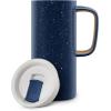imageEllo Campy Vacuum Insulated Travel Mug with LeakProof Slider Lid and Comfy Carry Handle Perfect for Coffee or Tea BPA Free Avalon Sea 18ozXavier Navy