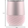 imageEllo Clink 12oz Vacuum Insulated Stainless Steel Wine Tumbler with Builtin Silicone Protection Coaster Stemless Wine Cup Coffee Tea Champaign Cocktail GraphitePink Satin