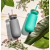 imageEllo Devon 18oz Glass Tumbler with Straw Friction Fit Bamboo Wood Lid and Silicone Sleeve  Perfect for Iced Coffee Tea Matcha and SmoothiesGray