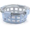 imageEllo Duraglass Meal Prep Container Glass Food Storage Container with Silicone Sleeve and Airtight BPAFree Plastic Lid Dishwasher Microwave and Freezer Safe4 Cup Halogen Blue