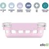 imageEllo Duraglass Meal Prep Container Glass Food Storage Container with Silicone Sleeve and Airtight BPAFree Plastic Lid Dishwasher Microwave and Freezer Safe175 Cup Pink Cashmere