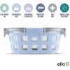 imageEllo Duraglass Meal Prep Container Glass Food Storage Container with Silicone Sleeve and Airtight BPAFree Plastic Lid Dishwasher Microwave and Freezer Safe4 Cup Halogen Blue