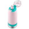 imageEllo Emma 14oz Vacuum Insulated Stainless Steel Kids Water Bottle with Straw and Builtin Carrying Handle and LeakProof Locking Lid for School Backpack Lunchbox and Outdoor SportsCotton Candy