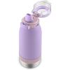 imageEllo Emma 14oz Vacuum Insulated Stainless Steel Kids Water Bottle with Straw and Builtin Carrying Handle and LeakProof Locking Lid for School Backpack Lunchbox and Outdoor SportsLilacCashmere Pink