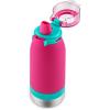 imageEllo Emma 14oz Vacuum Insulated Stainless Steel Kids Water Bottle with Straw and Builtin Carrying Handle and LeakProof Locking Lid for School Backpack Lunchbox and Outdoor SportsTropic Pink