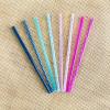 imageEllo Impact Reusable Hard Plastic Straws with Cleaning Brush 8 Piece Rosewater