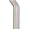 imageEllo Impact Stainless Steel Reusable Straws with Cleaning Brush 4 Piece Metallics