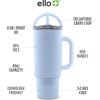 imageEllo Port 40oz Tumbler with Carry Loop ampamp Integrated Handle Vacuum Insulated Stainless Steel Reusable Water Bottle Travel Mug with Leak Proof Lid ampamp Straw Perfect for Iced Coffee ampamp Tea SageHalogen Blue