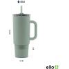 imageEllo Port 40oz Tumbler with Carry Loop ampamp Integrated Handle Vacuum Insulated Stainless Steel Reusable Water Bottle Travel Mug with Leak Proof Lid ampamp Straw Perfect for Iced Coffee ampamp Tea SageMatcha