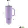 imageEllo Port 40oz Tumbler with Carry Loop ampamp Integrated Handle Vacuum Insulated Stainless Steel Reusable Water Bottle Travel Mug with Leak Proof Lid ampamp Straw Perfect for Iced Coffee ampamp Tea SageLilac