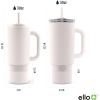 imageEllo Port 40oz Tumbler with Carry Loop ampamp Integrated Handle Vacuum Insulated Stainless Steel Reusable Water Bottle Travel Mug with Leak Proof Lid ampamp Straw Perfect for Iced Coffee ampamp Tea SageCream