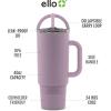imageEllo Port 40oz Tumbler with Carry Loop ampamp Integrated Handle Vacuum Insulated Stainless Steel Reusable Water Bottle Travel Mug with Leak Proof Lid ampamp Straw Perfect for Iced Coffee ampamp Tea SageMauve