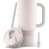 imageEllo Port 40oz Tumbler with Carry Loop ampamp Integrated Handle Vacuum Insulated Stainless Steel Reusable Water Bottle Travel Mug with Leak Proof Lid ampamp Straw Perfect for Iced Coffee ampamp Tea SageCream