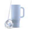 imageEllo Port 40oz Tumbler with Carry Loop ampamp Integrated Handle Vacuum Insulated Stainless Steel Reusable Water Bottle Travel Mug with Leak Proof Lid ampamp Straw Perfect for Iced Coffee ampamp Tea SageHalogen Blue