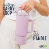 imageEllo Port 40oz Tumbler with Carry Loop ampamp Integrated Handle Vacuum Insulated Stainless Steel Reusable Water Bottle Travel Mug with Leak Proof Lid ampamp Straw Perfect for Iced Coffee ampamp Tea SageBlack