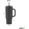 imageEllo Port 40oz Tumbler with Carry Loop ampamp Integrated Handle Vacuum Insulated Stainless Steel Reusable Water Bottle Travel Mug with Leak Proof Lid ampamp Straw Perfect for Iced Coffee ampamp Tea SageBlack