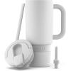 imageEllo Port 40oz Tumbler with Carry Loop ampamp Integrated Handle Vacuum Insulated Stainless Steel Reusable Water Bottle Travel Mug with Leak Proof Lid ampamp Straw Perfect for Iced Coffee ampamp Tea SageWhite